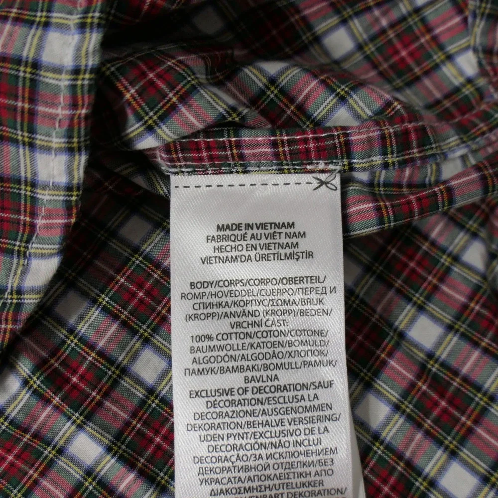 Ralph Lauren Kids Shirt 12M Red Plaid Button Down Preppy Tartan Americana School